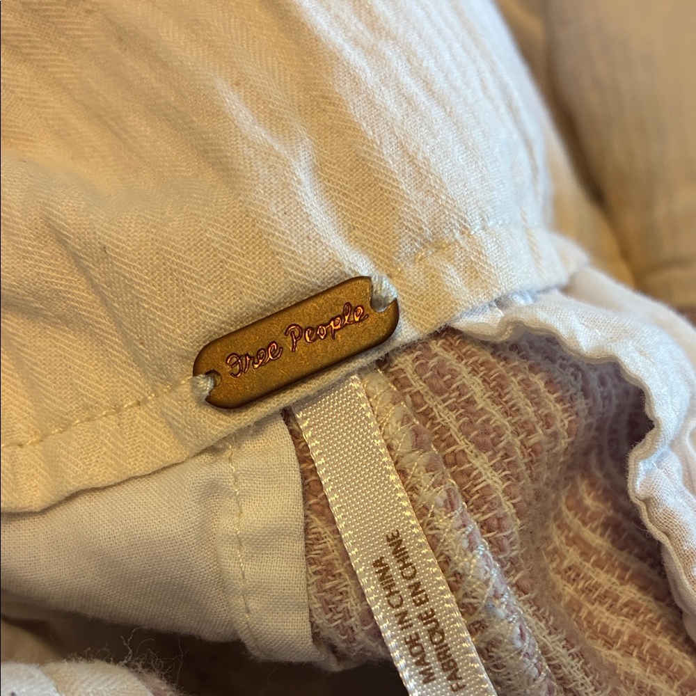 Free People Pink Ribbed Drawstring Cropped Pants - Picture 5 of 16
